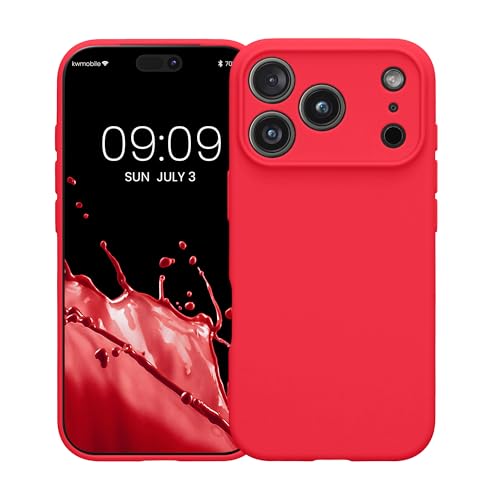 kwmobile Case Compatible with Apple iPhone 17 Pro Case - Protective Slim TPU Phone Cover - Soft Matte Finish - Neon Pink - color: neon pink, size: iPhone 17 Pro