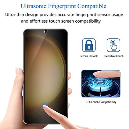 Galaxy S23 Privacy Screen Protector Support Fingerprint Unlock Case Friendly Flexible TPU Film, Anti Spy Full Adhesive Bubble Free Soft Film [Not Glass] for Samsung Galaxy S23 6.1 INCH