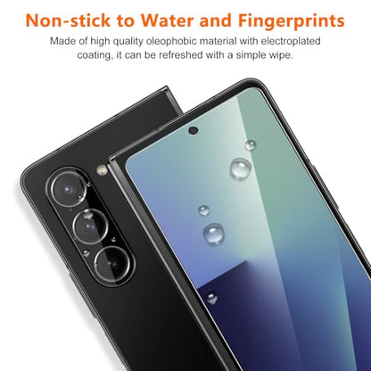 [2Set 6PCS] Screen Protector for Galaxy Z Fold 7, 2 Inner TPU Matte Privacy Films + 2 Outer Tempered Glass + 2 Camera Lens Protecters, Anti-Glare, No Creases, No Bubbles