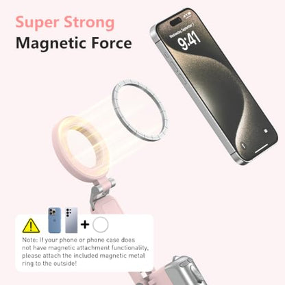 AMAZEAR Phone Camera Grip with Selfie Stick Tripod, Cellphone Accessories for iPhone 16 17 18 Pro Max with Multi-Functional Bluetooth Controller, Comfort Ergonomic Handle Holder, Pink - color: Pink