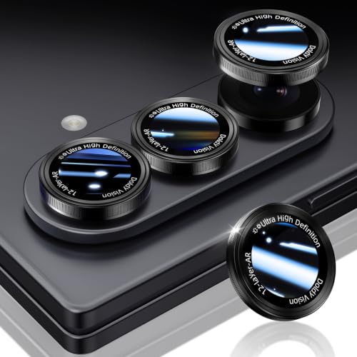 HelloDeere for Samsung Galaxy Z Fold 8 Ultra Camera Lens Protector, Military-Grade 9H+ Tempered Glass AR Optical Tech HD Anti-Glare Anti-Scratch Metal Individual Ring Easy Install Case Friendly, Black - color: Z Fold 8 Ultra/Z Fold 7 (Black)