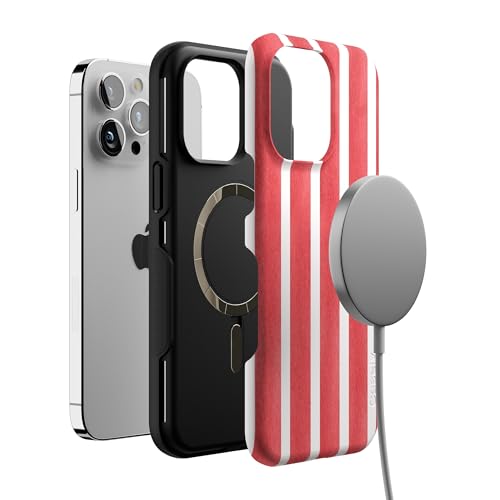 Casely iPhone 14 Pro Max Case | East Coast Summer | Red Stripes | Bold Protective Design | Compatible with MagSafe - color: East Coast Summer | Red Stripes