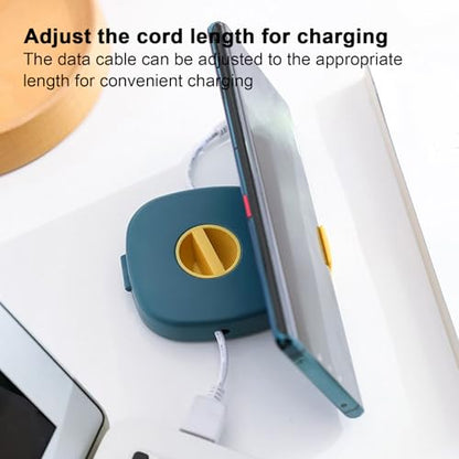Charging Cable Organizer 2 in 1 Wire Holder with Phone Stand - color: Blue