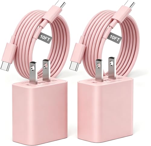 iPhone 17 16 15 Charger Fast Charging 10FT, 20W USB C Charger Block & Cable - color: Pink