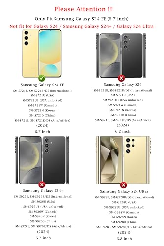 for Samsung Galaxy S24 FE Case with Camera Lens Cover HD Screen Protector, Dual Layer Military-Grade Drop Tested Magnetic Ring Holder Kickstand Protective Phone Case for Galaxy S24 FE (Red) - color: Red with camera cover Military-Grade 2nd gen