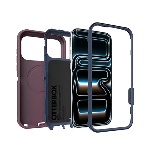 OtterBox iPhone 17 Pro (Only) - Defender Series Case - Tulipwood Glow (Purple & Blue) - Snaps on MagSafe - Tough - Rugged & Durable - color: Tulipwood Glow (Purple & Blue), style: iPhone 17 Pro