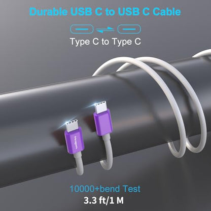 67.5W Purple Car Charger USB C Super Fast for iPhone 18 Pro Max/17/Android - color: Purple, size: 3.3 ft