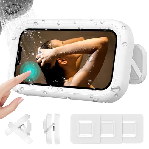CoguZed Waterproof Phone Holder for Shower - 2023 Upgraded, 480° Rotation - Compatible with iPhone 15/14/13/12/11 Pro Max, Samsung Galaxy, and More (Up to 7" Phones)