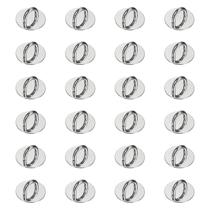 PATIKIL Metal Phone Charm Hook 0.9", 24Pcs Adhesive Circle Shaped Phone Finger Grip Hook Smartphones Keychain Ring Charm Loop for DIY Tablet Case Accessories, Silver - color: Silver