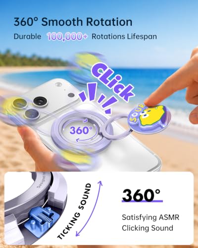 SYNCWIRE Magnetic Phone Ring Holder, for MagSafe Phone Grip Stand Kickstand - color: Mood-Lavender Purple