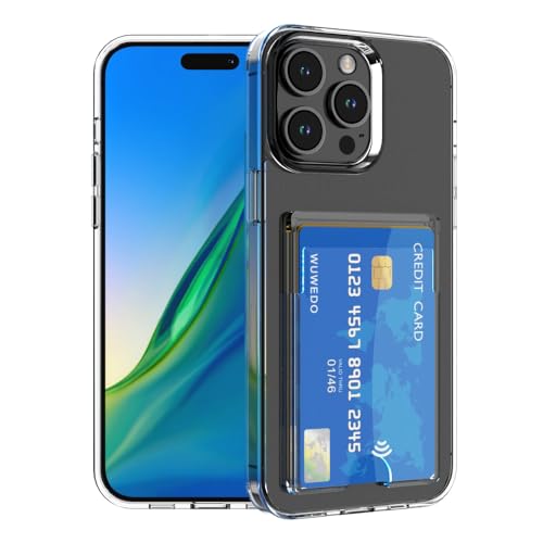 for iPhone 15 Pro Max Clear Card Case - Hybrid Slim Fit Wallet with Card Holder, TPU + PC, Anti-Yellowing, 6.7" 2023 - color: Clear, size: iPhone 15 Pro Max
