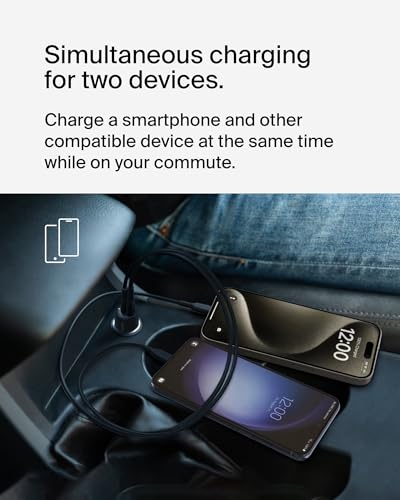 Belkin BoostCharge 42W Dual Port Fast Car Charger, USB-C & USB-A, (Pack of 6) - style: Car Charger Pack of 6
