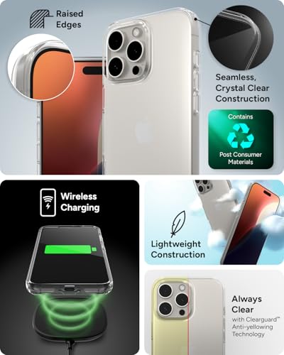 ZAGG Crystal Palace Lite Case for iPhone 16 Pro Max - Ultra-Slim, Ultimate Drop Protection with Graphene Reinforcement, Anti-Yellowing Technology, Wireless Charging Compatible, Clear - size: iPhone 16 Pro Max, style: Without Magsafe