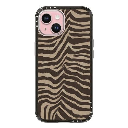 CASETiFY for iPhone 15 Case - Compact Compatible with MagSafe | Slim and Sleek | 4ft. 2x Military Grade Drop Protection | Zebra-Brown | Black - color: 01. Zebra-Brown, size: Iphone 15 (Magsafe)