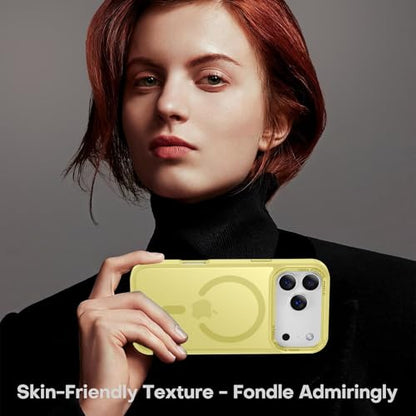 Newfuture Magnetic for iPhone 17 Pro Case Matte Shockproof, Yellow | Military Drop Protection, Slim Matte Anti-Fingerprint, Compatible with Magsafe, Camera Guard, Translucent Protective Cover - color: Yellow, size: iPhone 17 Pro 6.3 inch