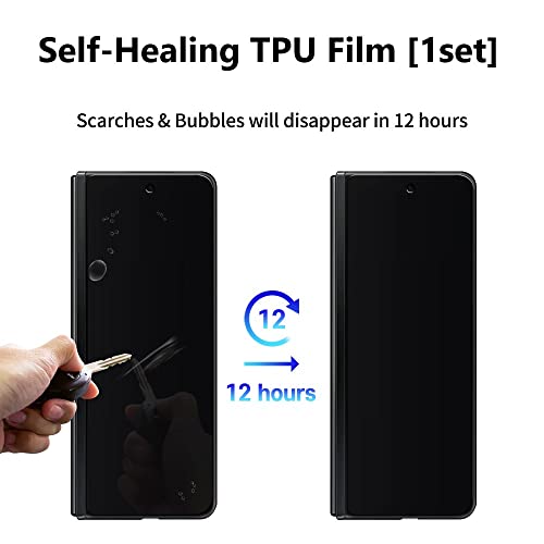 [2SET 9PCS] [Self Healing Film 1set] [Anti Glare Film 1set] [3D Carving Lens Protector] Galaxy Z Fold 4 5G 2022 Screen Protector with Hinge Protector Clear Matte screen protector Scratch Resistant HD Clear Case Friendly [Perfect Fit for foldable Screen] F