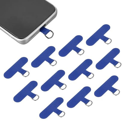 uxcell 12pcs Phone Tether Tab, Universal Phone Lanyard Patch T Shape Cell Phones Strap Replacement Part for Most Smartphone Cases, Dark Blue - color: Dark Blue
