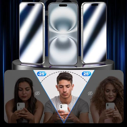 2 Pack Privacy Screen Protector for iPhone 16 Plus Mirrored - color: Silver iPhone 16 plus
