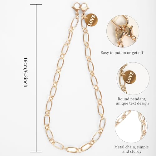 Phone Charm Detachable Metal Cellphone Wrist Strap for Women Girls, Cell Phone Lanyard - color: Aa-gold