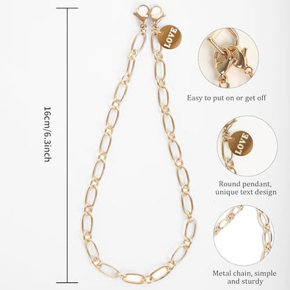 Phone Charm Detachable Metal Cellphone Wrist Strap for Women Girls, Cell Phone Lanyard - color: Aa-gold