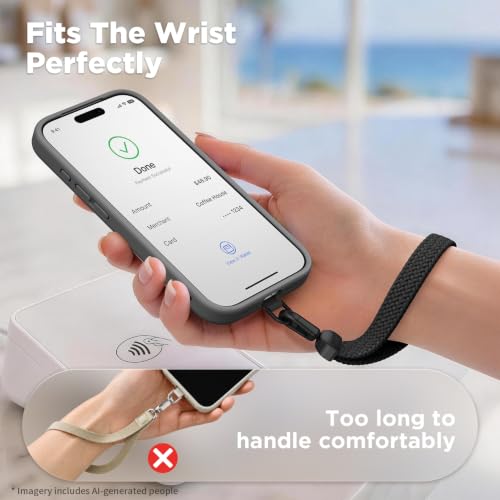 SURPHY Elastic Phone Wrist Strap, Phone Lanyard, Key Chain Lanyards - color: Black