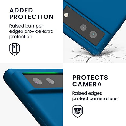 kwmobile Case Compatible with Google Pixel 6 Case - TPU Silicone Phone Cover with Soft Finish - Blue Reef - color: Blue Reef, size: Pixel 6