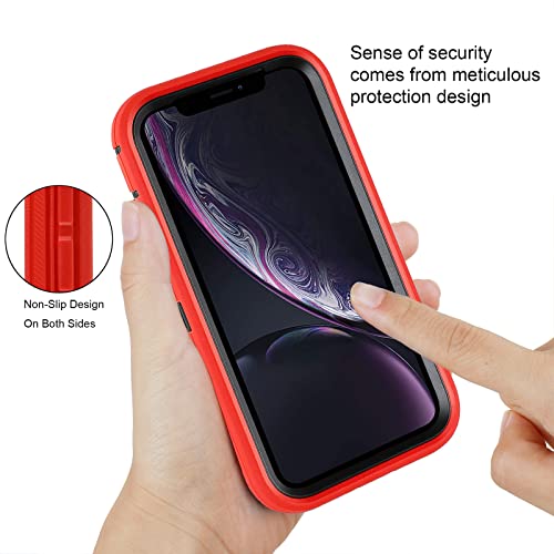 Co-Goldguard Case for iPhone XR Case 3-Layer Heavy Duty Bumper Cover Military Grade Drop Protection Shockproof Phone Case for iPhone XR 6.1 RedBlack - color: RedBlack