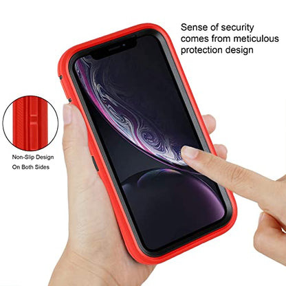 Co-Goldguard Case for iPhone XR Case 3-Layer Heavy Duty Bumper Cover Military Grade Drop Protection Shockproof Phone Case for iPhone XR 6.1 RedBlack - color: RedBlack