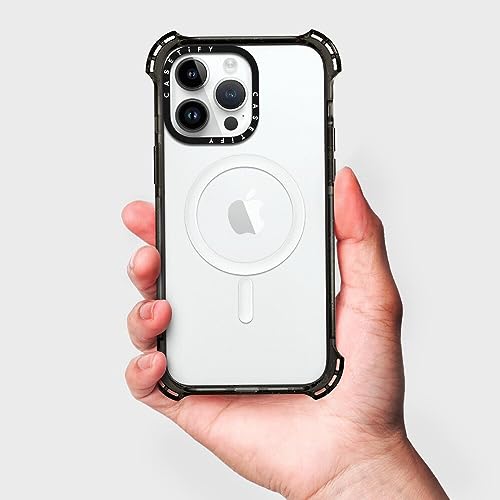 CASETiFY for iPhone 15 Case - Bounce Compatible with MagSafe Clear Black | Shockproof | 21.3 ft. 6x Military Grade Drop Protection | Black - color: Clear Black, size: Iphone 15 (6.1")