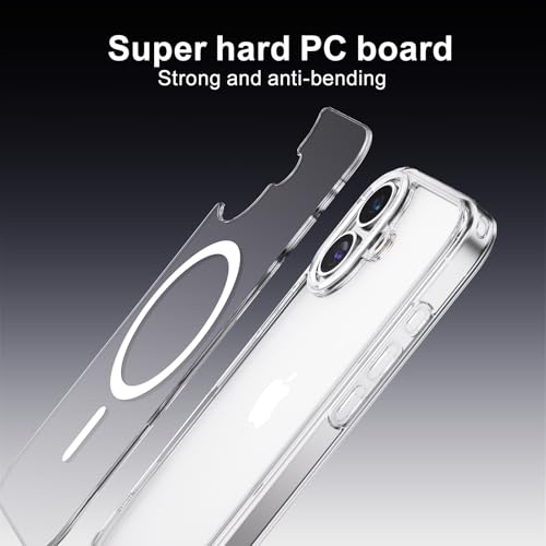 PAUL B for 2025 iPhone 17 Case (Compatible with MagSafe) Military Grade Drop Protection(Drop Tested up to 13FT) Anti Yellowing | Magnetic Rugged Shockproof Phone Cover (Clear, iPhone 17) - color: Clear, size: iPhone 17