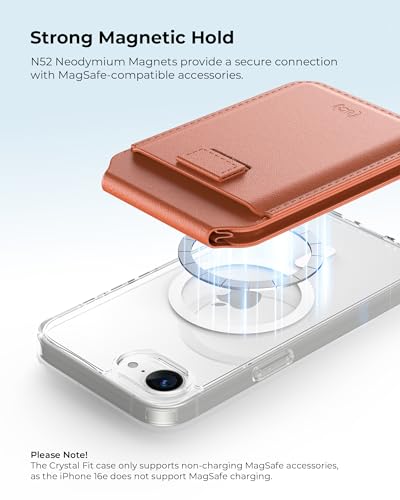 Crystal Fit Magnetic Clear Case for iPhone 17e & iPhone 16e, Compatible with MagSafe, Anti Yellowing, Slim Protective Cover - size: iPhone 17e & 16e