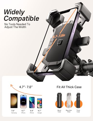 Delobon Bike Phone Holder Handlebar, Motorcycle Phone Mount
