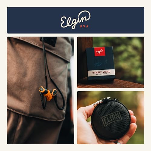 Elgin Rumble Wired Earplug Headphones with mic, in-Ear Earbuds - style: 3.5mm AUX