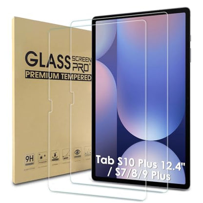 WD&CD 2 Pack Screen Protector Compatible with Samsung Galaxy Tab S10 Plus 12.4'' / S9 Plus / S8 Plus / S7 Plus, Case Friendly Tempered Glass for Galaxy Tab S10+/S9+/S8+ - color: Samsung Galaxy Tab S10 Plus 12.4"