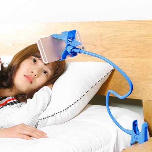 Cellphone Holder Bed Flexible Lazy Arm Phone Mount - color: Blue