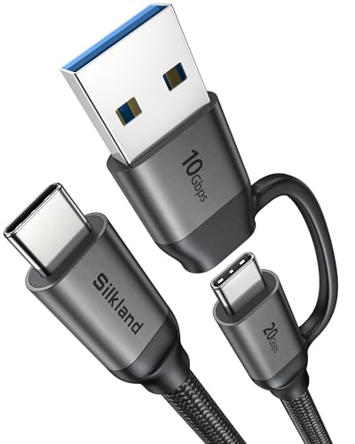 Silkland 2 in 1 USB C to USB C Monitor Cable, USB A to USB C Cable, 10FT - size: 10 Feet