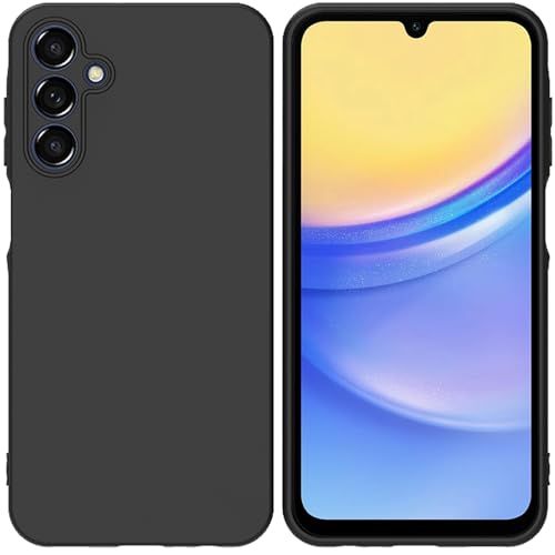 TENOC Phone Case for Samsung Galaxy A15 4G/5G, Black Case Anti-Fingerprint Protective Bumper Matte Cover - color: Black Matte, size: A15