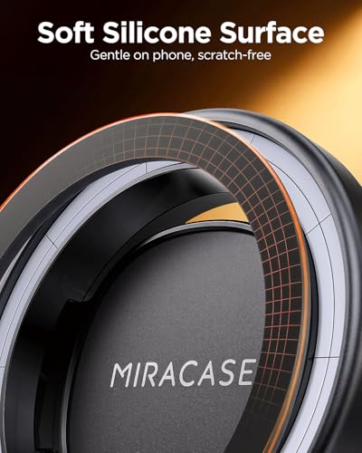 Miracase for MagSafe Car Mount[3800gf Strong Magnet & 90+LBS Suction Base]Magnetic Phone Holders for Your Car, 360° Adjustable Dashboard &Windshield Mount with Adhesive Suction Cup for All Smartphones - color: Carbon Black