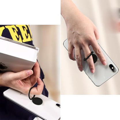 TENOC Phone Grip Sticky 360° Rotation Universal Stand Finger Ring Holder Slim Kickstand for Cell Phone Case, Black