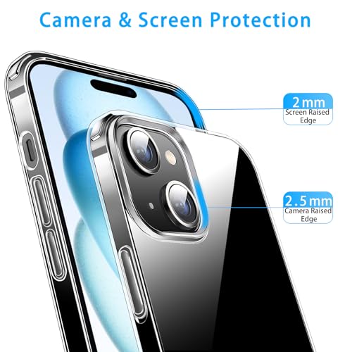 JJGoo Compatible with iPhone 15 Plus Case, Clear | Soft TPU Transparent Phone Cover, Shockproof Slim Bumper Protective Case - color: Clear