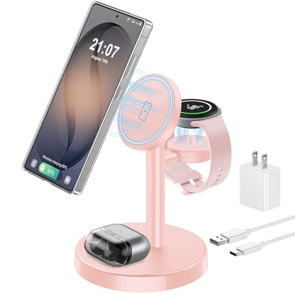 Aeinidi Super Fast Strong Magnetic Wireless Charger for Samsung - color: Pink, size: 15W