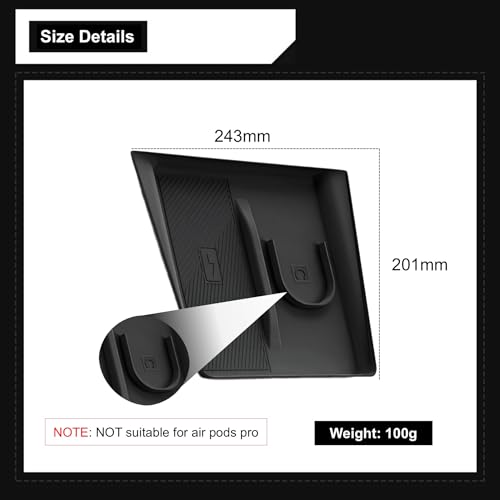 2-in-1 Wireless Charging Silicone Mat Fit for Tesla Model Y Juniper 2025+ - color: Black#2, size: Model Y Juniper