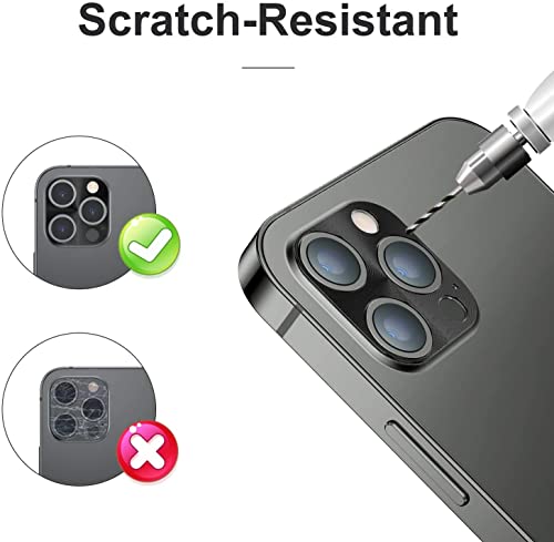 For iPhone Camera Lens Protector - [2 Pack] Premium Aluminum Alloy Back Rear Camera Lens Screen Cover Case Shield (Black-iPhone 13 Pro/13 Pro Max) - color: Black-iPhone 13 Pro/13 Pro Max