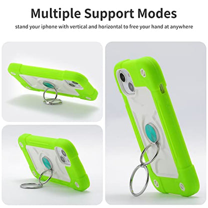 MARKILL Compatible with iPhone 14 Plus Case 6.7 Inch with 360 Degree Rotate Ring Stand, Military Grade Drop Protection Full Body Rugged Heavy Duty Protective Cover for iPhone 14 Plus - color: Guava, size: iPhone 14 Plus 6.7"