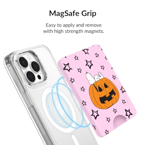 VELVET CAVIAR compatible with MagSafe Wallet - Magnetic Card Holder Wallet for iPhone 12/13/14/15 (Pink Pumpkin Snoopy) - color: Pink Pumpkin Snoopy