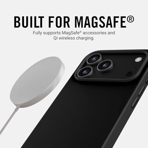 Ridge Case Compatible with iPhone 17 PRO MAX - Compatible with MAGSAFE & Wireless Charging, Aluminum Control Buttons, Dual-Layer Construction, TPU Bumper with Drop Protection (Matte Black) - color: Matte Black, size: iPhone 17 Pro Max