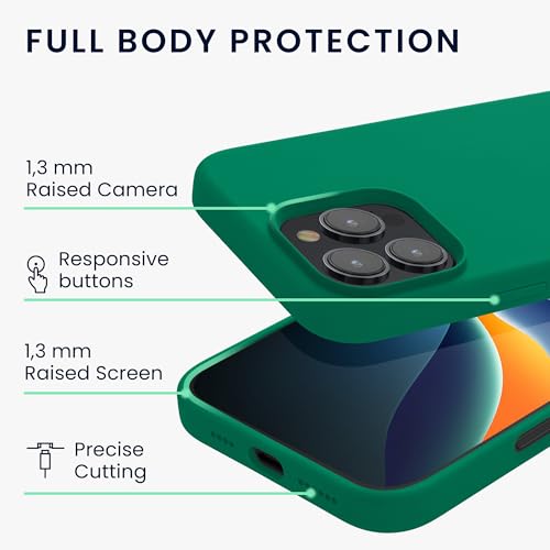 kwmobile Case Compatible with Apple iPhone 16 Pro Case - TPU Silicone Phone Cover with Soft Finish - Emerald Green - color: emerald green, size: iPhone 16 Pro