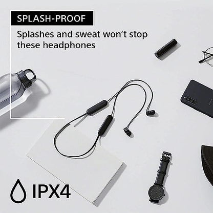 Sony WI-C100 Wireless in-Ear Bluetooth Headphones with Built-in Mic, Black - color: Black, size: One Size