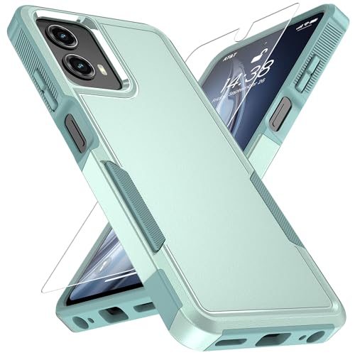 Vinve for Moto G 5G 2024 Case with HD Screen Protector, Military-Grade Shockproof & Dual-Layer Protection, Anti-Slip Grip Design Phone Case, Mint Green - color: Green, size: Moto G 5G 2024