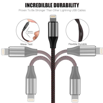 Short iPhone Charger [MFi Certified], 3 Pack 1 feet Short Lightning Cable & Data Sync Fast 1 Foot iPhone Cord Compatible with iPhone Xs max/xr/x/8/8 Plus/7/7 Plus/6/6s Plus/5s/5,iPad (Black)
